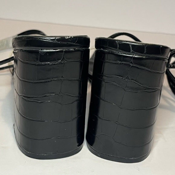 Pretty Little Thing Black Wide Fit Block Heel Ankle Tie Strappy Sandals NWOT - Picture 10 of 16